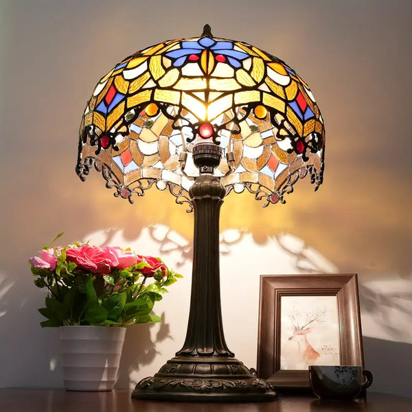 Stained Glass Floral Table Lamp